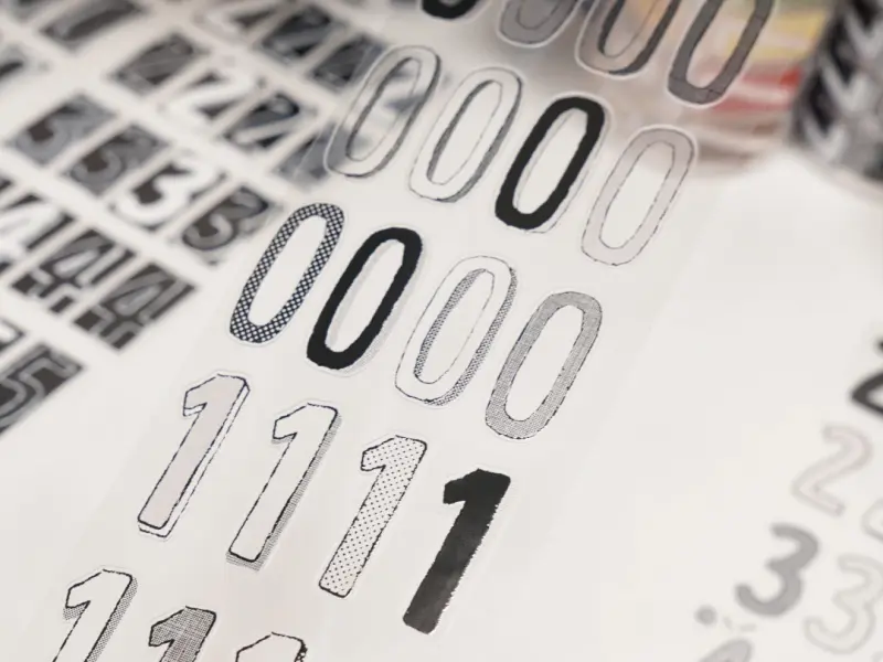 Wanle Studio Die-Cut Tape - Long Numbers Black And White