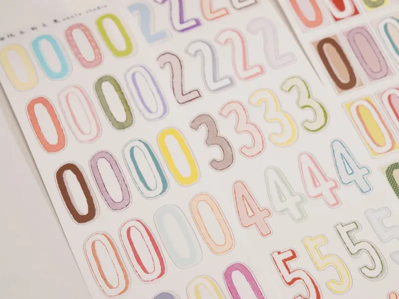 Wanle Studio Die-Cut Tape - Long Numbers Color