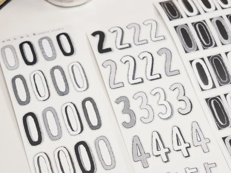 Wanle Studio Die-Cut Tape - Long Numbers Black And White