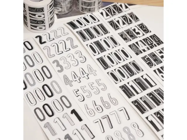 Wanle Studio Die-Cut Tape - Long Numbers Black And White