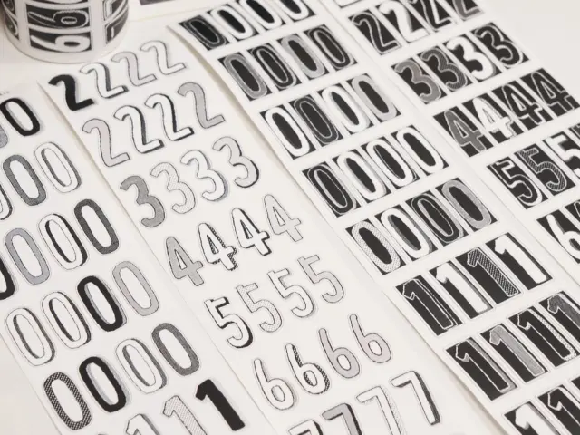 Wanle Studio Die-Cut Tape - Long Numbers Black And White
