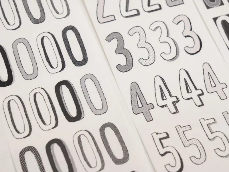 Wanle Studio Die-Cut Tape - Long Numbers Black And White