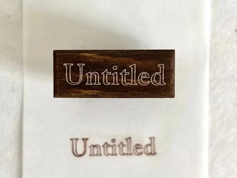 Pion Wooden Rubber Stamp Text - Untitled