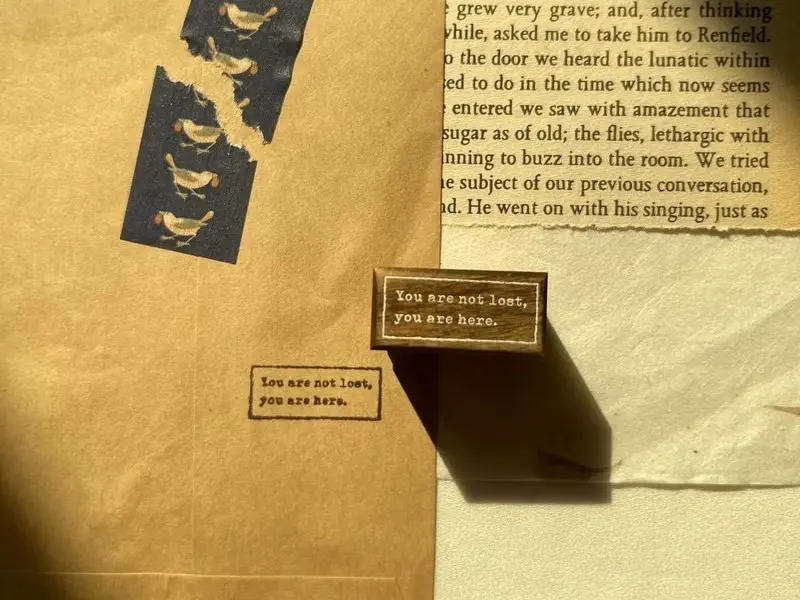 Pion Wooden Rubber Stamp Text - Not Lost