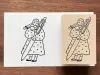 Stamp Marche x Mitsubishi Uni-Ball Rubber Stamp - Girl With Pen