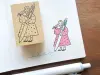 Stamp Marche x Mitsubishi Uni-Ball Rubber Stamp - Girl With Pen