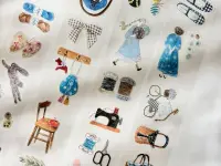 Pion Kiss-Cut Glossy PET Tape Mini Girl - Fabric