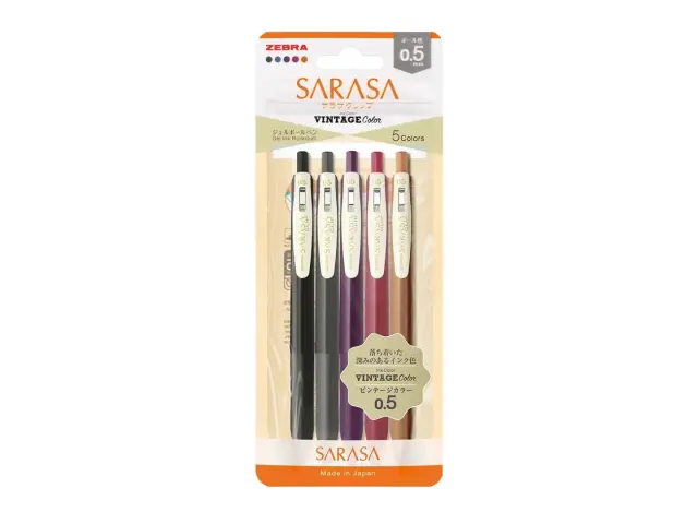 Sarasa Clip 0.5 Vintage Color 5 Color Set - No 2