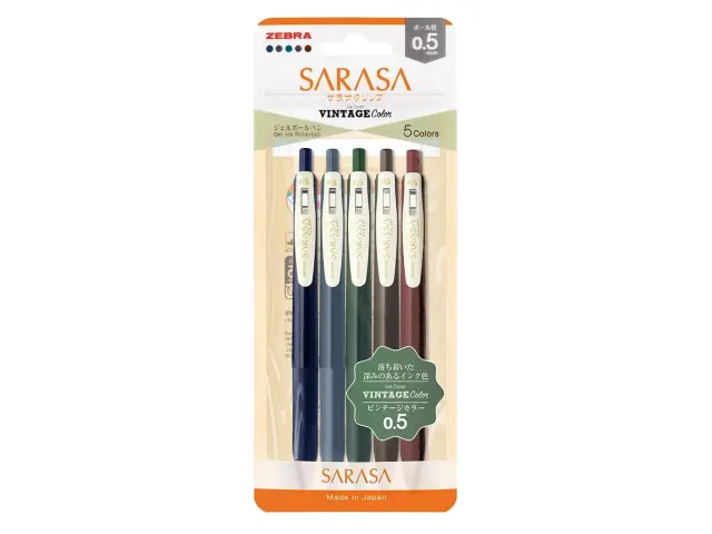 Sarasa Clip 0.5 Vintage Color 5 Color Set - No 1