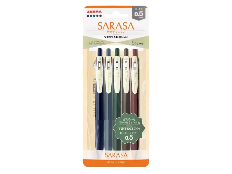 Sarasa Clip 0.5 Vintage Color 5 Color Set - No 1