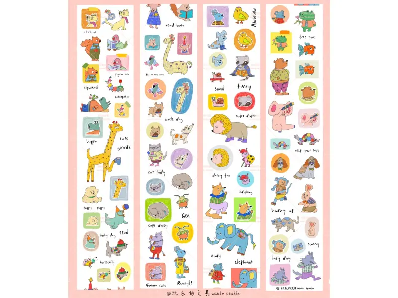 Wanle Studio Kiss-Cut Washi Tape - Weird Zoo