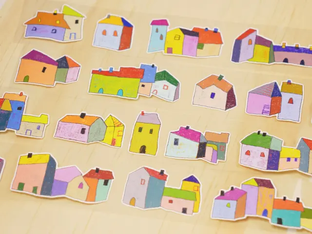 Wanle Studio Kiss-Cut Washi Tape - Colored House