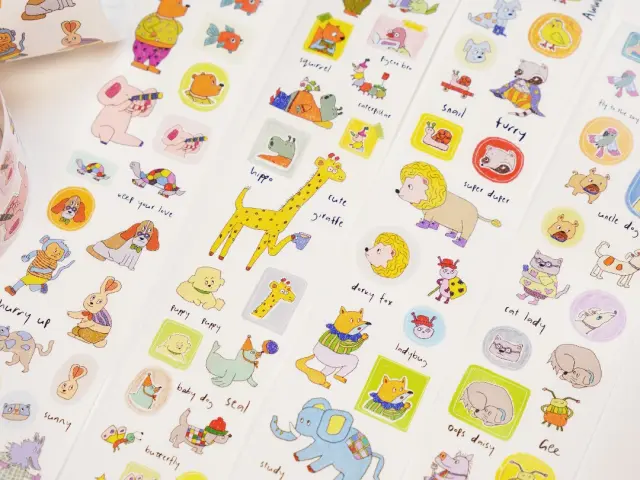 Wanle Studio Kiss-Cut Washi Tape - Weird Zoo