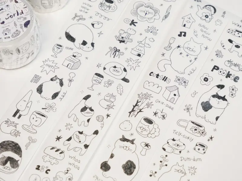 Wanle Studio Kiss-Cut Washi Tape - Black World