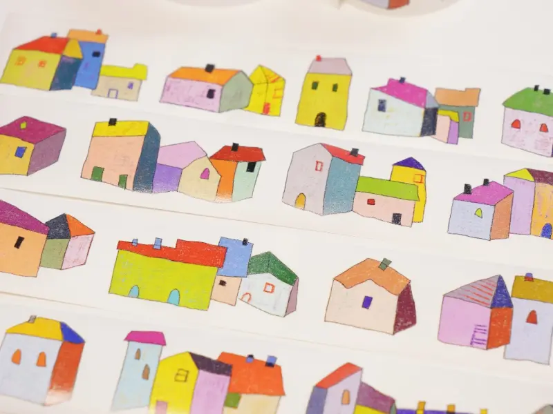 Wanle Studio Kiss-Cut Washi Tape - Colored House