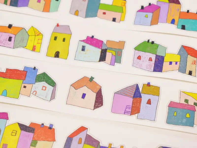 Wanle Studio Kiss-Cut Washi Tape - Colored House
