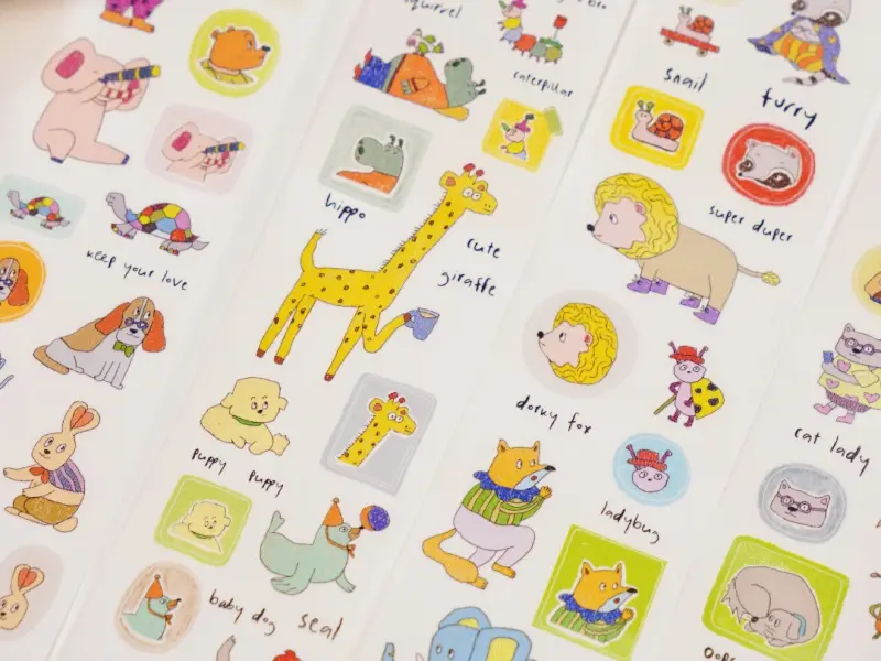 Wanle Studio Kiss-Cut Washi Tape - Weird Zoo