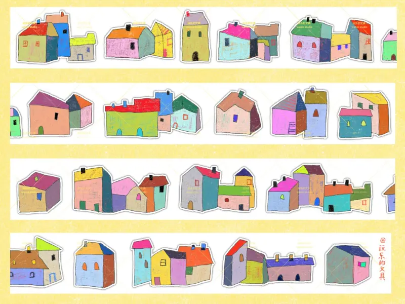 Wanle Studio Kiss-Cut Washi Tape - Colored House