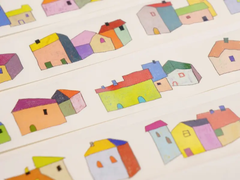 Wanle Studio Kiss-Cut Washi Tape - Colored House