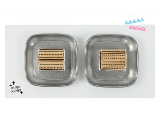 Pre-Order Kurukynki Wooden Rubber Stamp Set - Plain And Pop