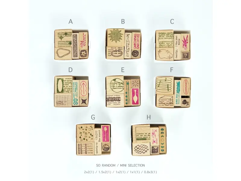 Pre-Order Kurukynki Wooden Rubber Stamp Set - So Random