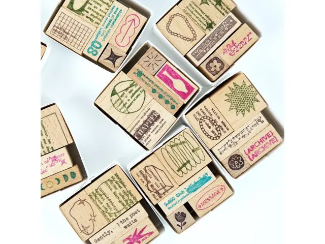 Kurukynki Wooden Rubber Stamp Set - So Random