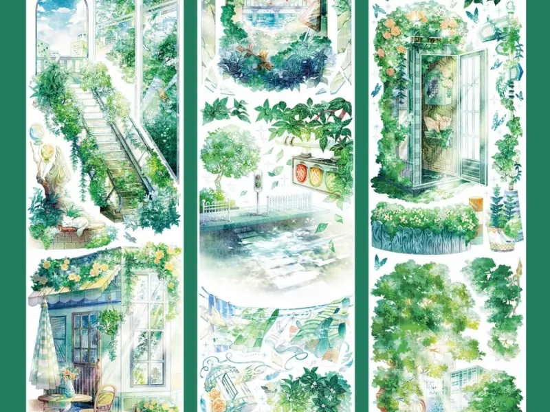 Shine Washi Tape Sample - Time Street Jade