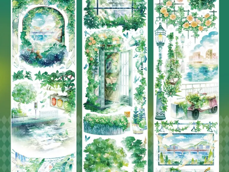 Shine Washi Tape Sample - Time Street Jade