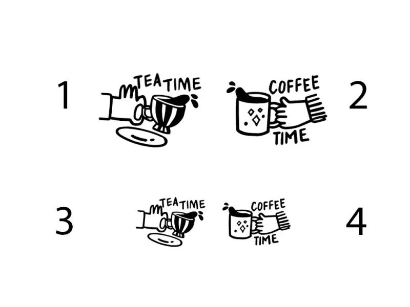 Kurukynki Wooden Rubber Stamp - Tea And Coffee Time