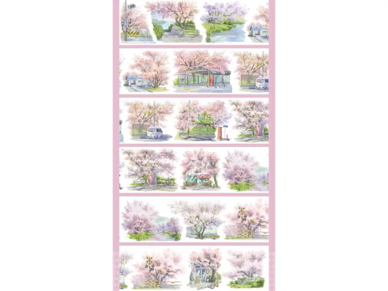 Tournesol Washi Tape Sample - Cherry Town at Dusk