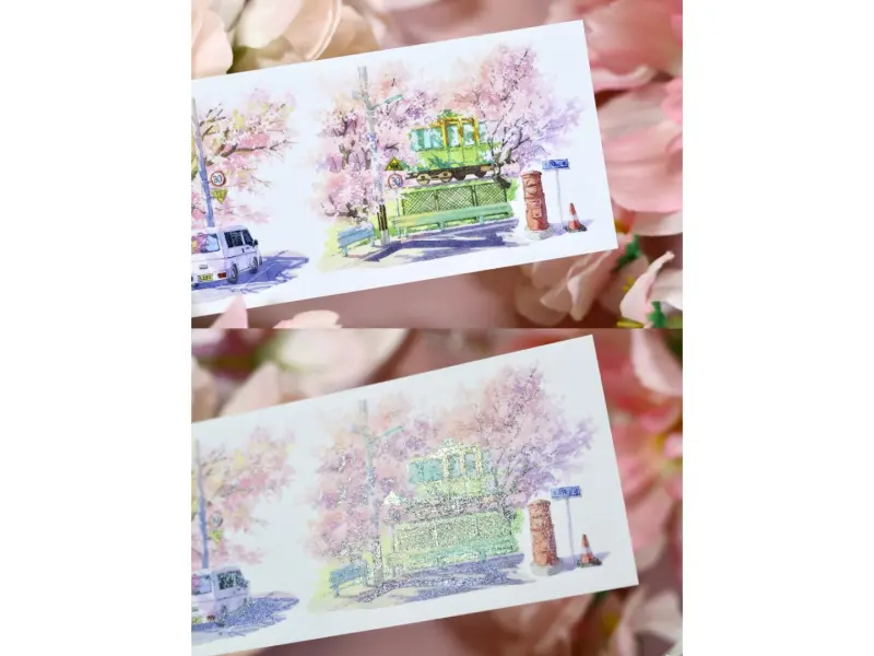 Tournesol Washi Tape Sample - Cherry Town at Dusk