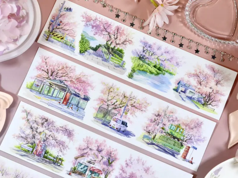 Tournesol Washi Tape Sample - Cherry Town at Dusk