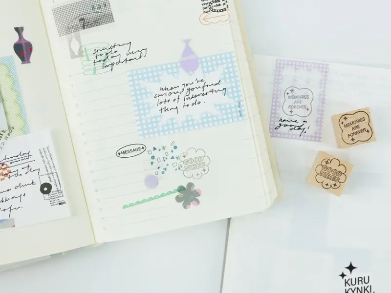 Kurukynki Wooden Rubber Stamps - Memories And Vibe