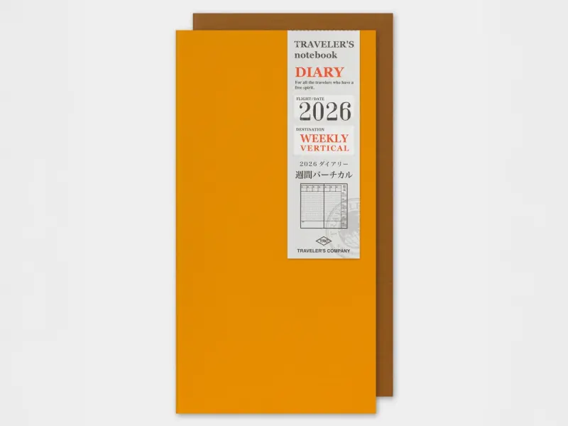 2026 Weekly Vertical Diary - Traveler's Notebook Refill Set (Regular Size)