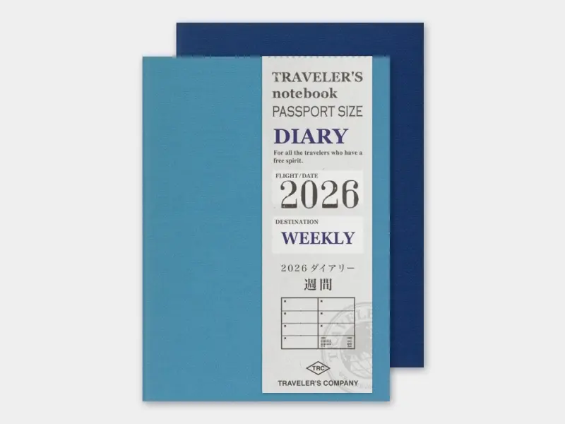 2026 Weekly Diary - Traveler's Notebook Refill Set (Passport Size)