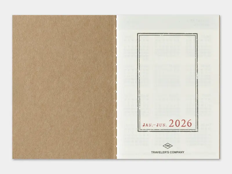 2026 Weekly Diary - Traveler's Notebook Refill Set (Passport Size)