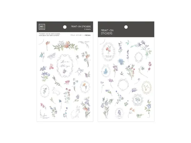 MU Print-On Transfer Stickers 261 - Floral Frames & Poetry