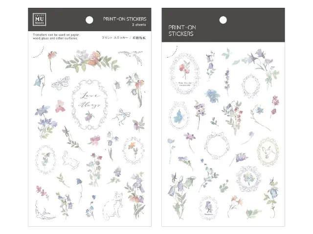MU Print-On Transfer Stickers 261 - Floral Frames & Poetry