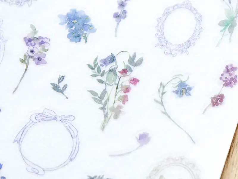 MU Print-On Transfer Stickers 261 - Floral Frames & Poetry