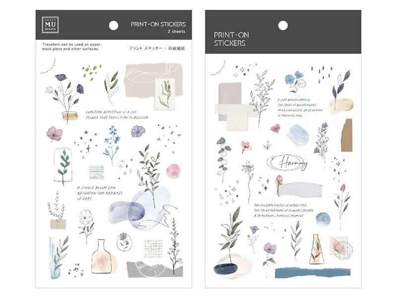 MU Print-On Transfer Stickers 269 - Watercolor Botanical