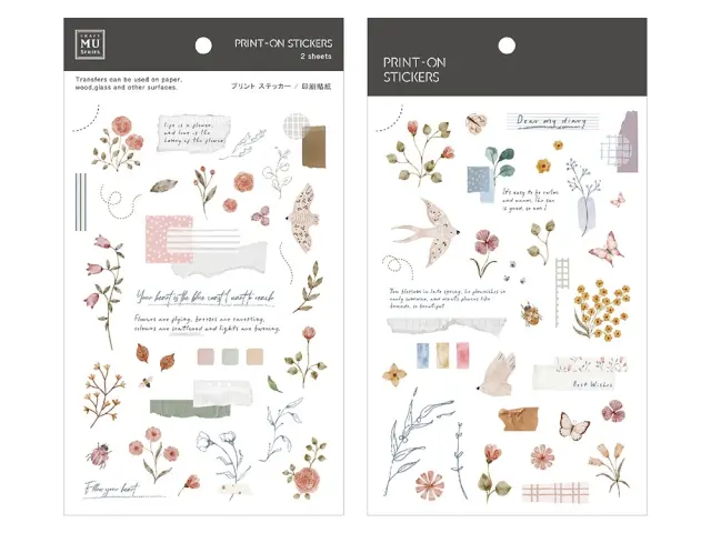 MU Print-On Transfer Stickers 270 - Romantic Flowers