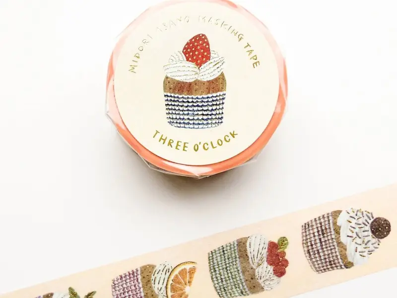 Cozyca x Midori Asano Foil-Stamped Masking Tape - Three O'Clock