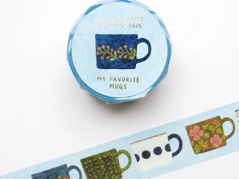 Cozyca x Midori Asano Foil-Stamped Masking Tape - My Favorite Mugs