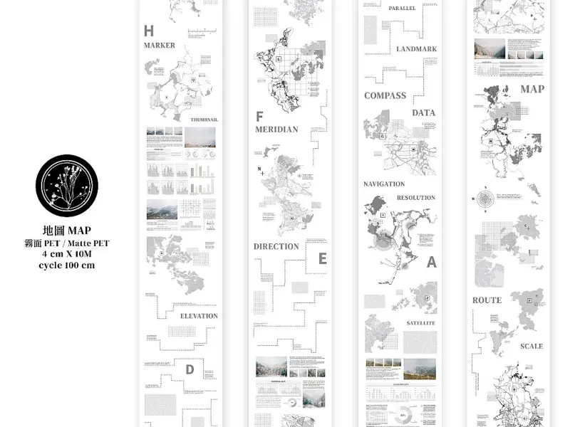 Stationery Instinct Matte PET Tape - Map