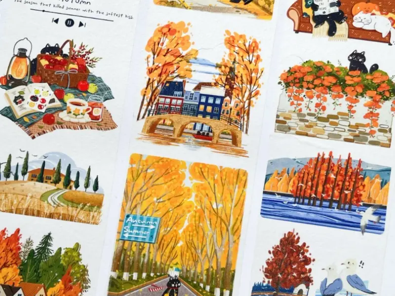 Xiami Original PET Tape Autumn Gazette - Cats and Fall Scenery