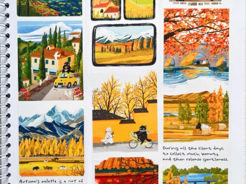 Xiami Original PET Tape Autumn Gazette - Cats and Fall Scenery