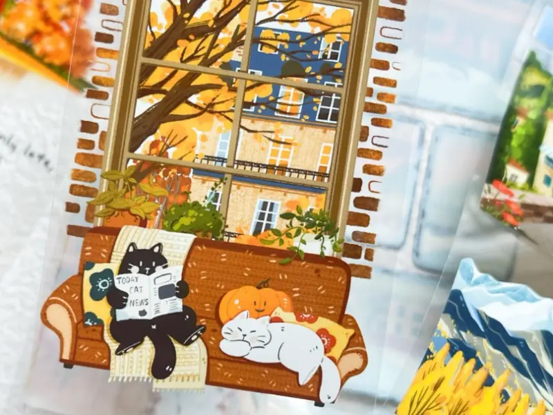 Xiami Original PET Tape Autumn Gazette - Cats and Fall Scenery