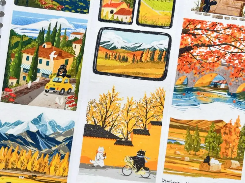 Xiami Original PET Tape Autumn Gazette - Cats and Fall Scenery