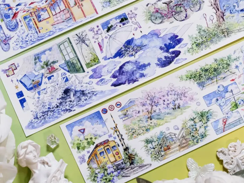 Shine Washi Tape Sample - Seaside Street Dreams