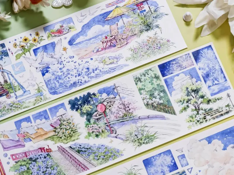 Shine Washi Tape Sample - Seaside Street Dreams
